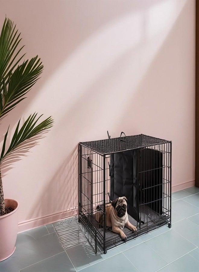 INKNOTE Black Dog Crate Divider Panel with Ties 23.62 x 21.65 Inch Soft Thick Dog Kennel Divider for Puppy Training Dog Crate Accessories (Fits 36" Crates,Excluding Crate) - Image 2